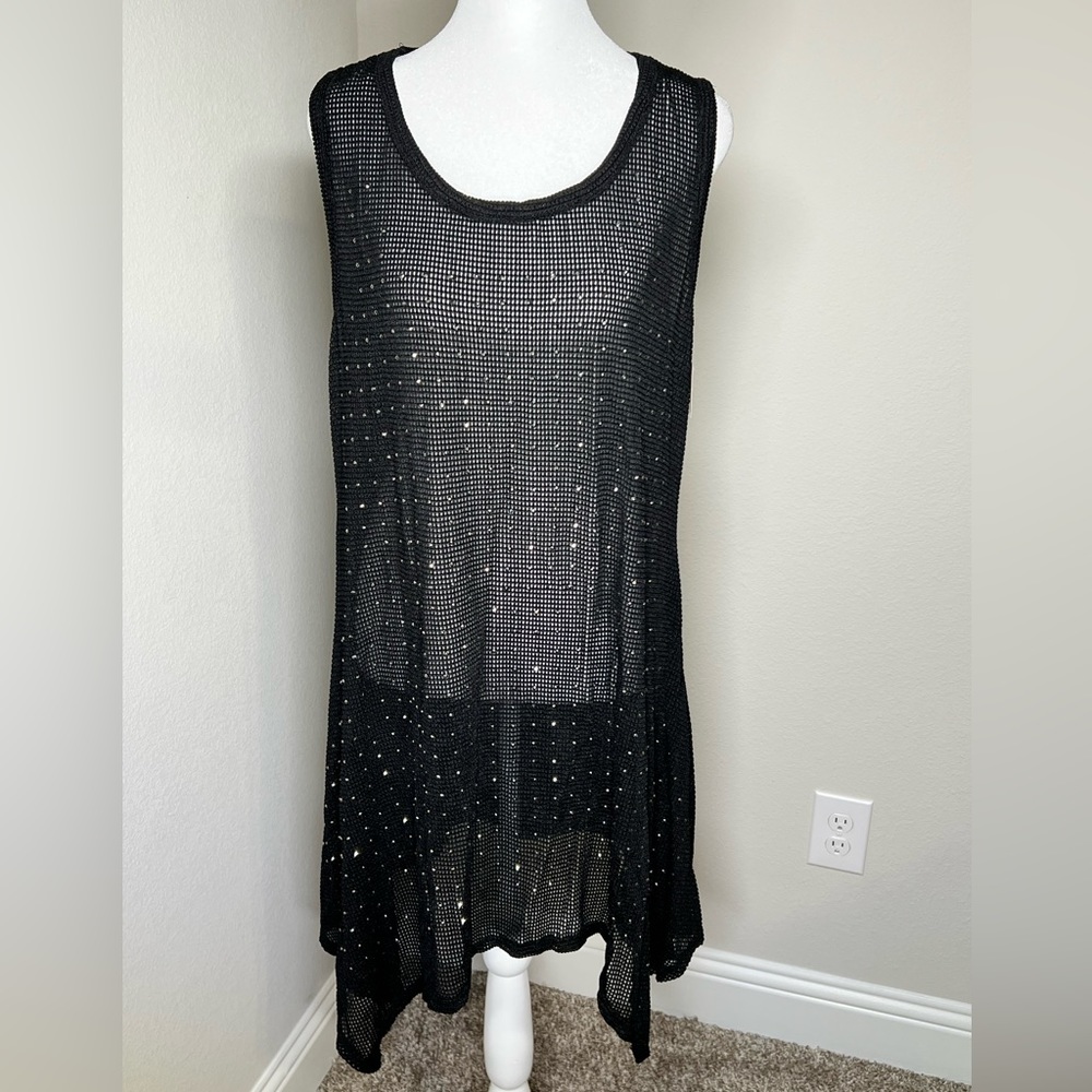Transparent Sequined Sleeveless Dress size L/XL